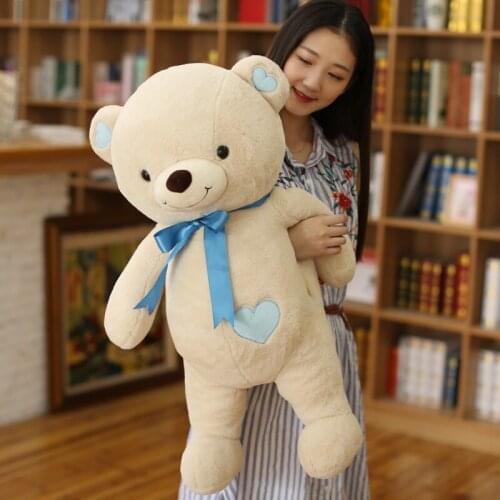 60CM New Huggable High Quality 2 Colors Bear With Stuffed Animal Plush Toy Doll Pillow Kid Lover Birthday Baby Gift