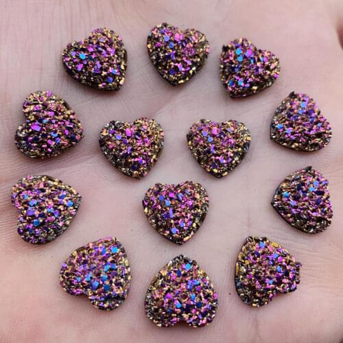 120pcs 12mm Natural ore Style Flat back Resin Cabochons For Bracelet Earrings accessories -B269*3