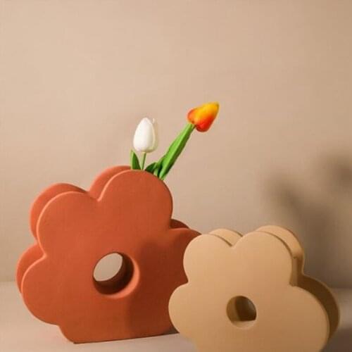 Ceramic Vase Decoration Geometric Craft Flower Art Vase Dining Table Living Room Decor Vase Vase Decoration Home Office