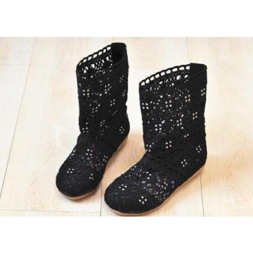 Classic Spring Summer Girls Breathable BOOTS Cut-Outs Fashion Shoes Knitted Hollow Line Gauze Boots Girls Children short Boots