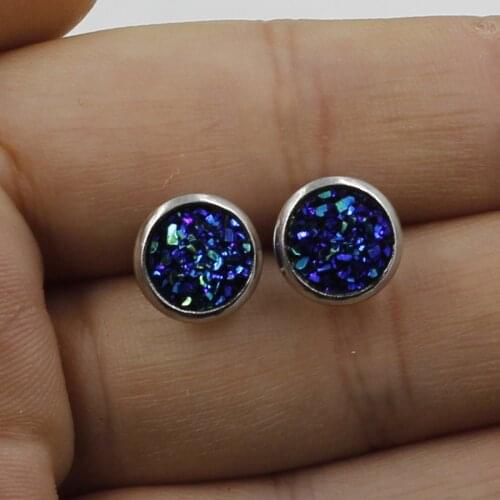 Small Earrings Stud Kid Children Girls Women Ear Stud 8MM 316l Stainless Steel Bezel Resin Star Christmas Jewelry Gift Orecchini