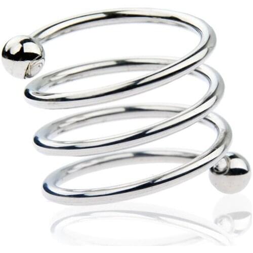 Metal penis ring physical weight-bearing exercise to prolong ejaculation tools penis erection ring adult male chastity toys