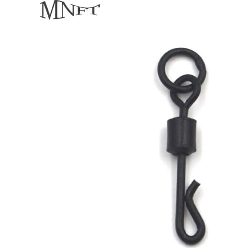 MNFT 100Pcs/Lot Matte Black Q Shaped Quick Change Swivels for Carp Fishing UK Size 8# Tackle