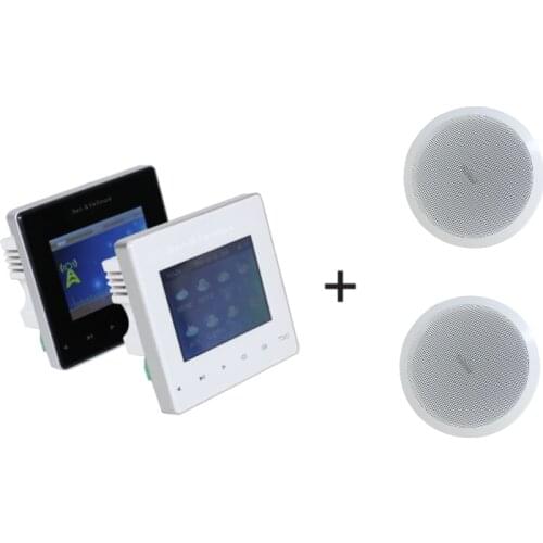 Bluetooth in wall mounted amplifier with 2 pcs 6'' full range speaker USB mini 2-CH 25w pa home audio background music system