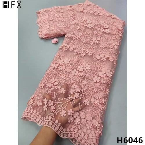 HFX New Arrival Glitters Tulle Lace Fabric Embroidered Beads African Lace Fabric Nigerian Lace Net Lace French Lace For Party