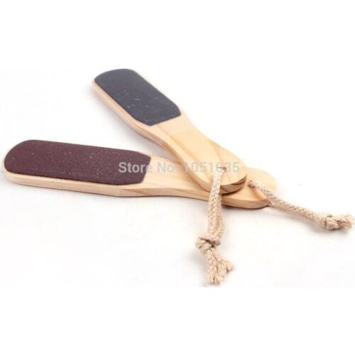 New Double Sided Foot Rasp File Callus Remover Pedicure Wood Handle Wholesale wooden foot file