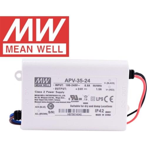 Original Mean Well APV-35-24 meanwell 24V/1.5A Constant Voltage design 36W Single Output LED Switching Power Supply