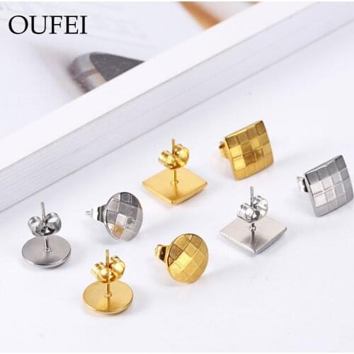 OUFEI Stud Earrings Stainless Steel Rose gold Women Jewelry Charm Woman Vogue Fine Jewelry Accessories Bohemian 2019 wholesale