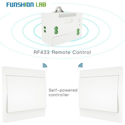 RF433 Wireless Switch No Battery Remote Control Wall Light Switch Self Powered No Wiring Needed Wall Panel Transmitter