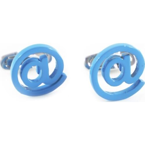 Blue Arroba Symbol Cuff Links At Sign Cuff Links Fathers Day Birthday Wedding Gifts Cuff Links