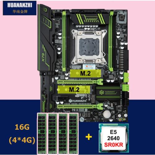 HUANANZHI X79 Super Motherboard with Dual M.2 SSD Slot Xeon CPU E5 2640 2.5GHz RAM 16G(4*4G) REG ECC Computer Parts Custom Made