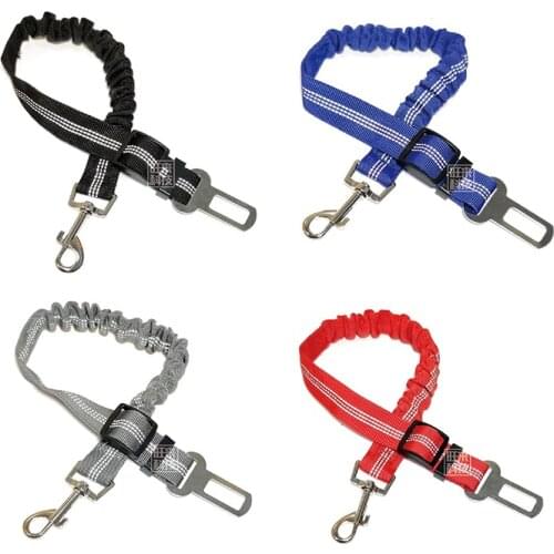 Pet Supplies Reflective Nylon Retractable Elastic Dog Seat Belt Pitbull Puppy Vehicle Car Safety Lever Auto Traction Rope Leash