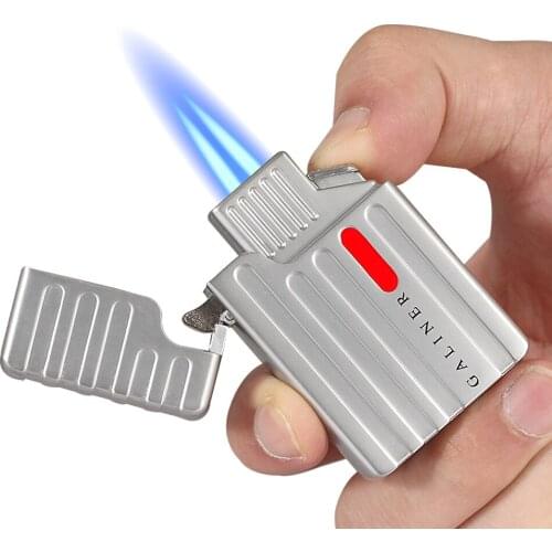 Galiner Travel Windproof Cigar Lighter Gas Torch Jet Lighter Turbo Smoking Accessories W Cigar Punch Box Packing