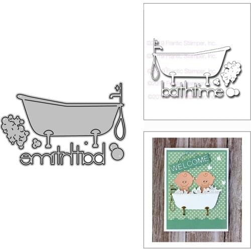 2021 New Bathtime Bathtub Foam Metal Cutting Dies for DIY Scrapbooking Decor and Card Making Paper Craft Embossing No Stamps