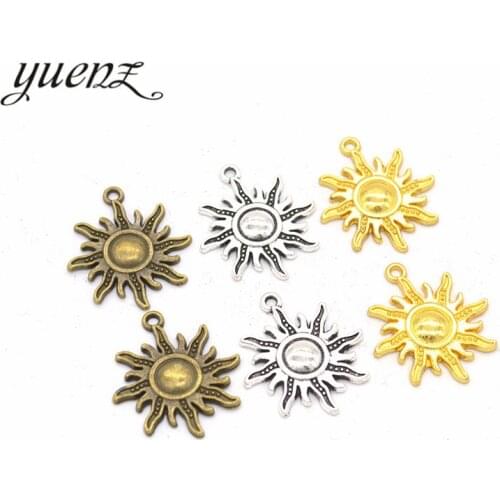 YuenZ 10pcs Antique silver Plated sun Charm Pendants Jewelry Diy Jewelry Accessories Making DIY Findings L201