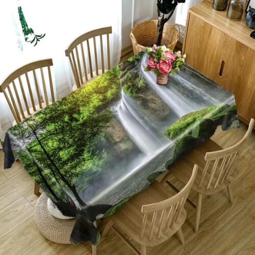 Green tablecloth Waterproof 3D rectangular tablecloth party round table cloth customized size Waterfall Cushion cover