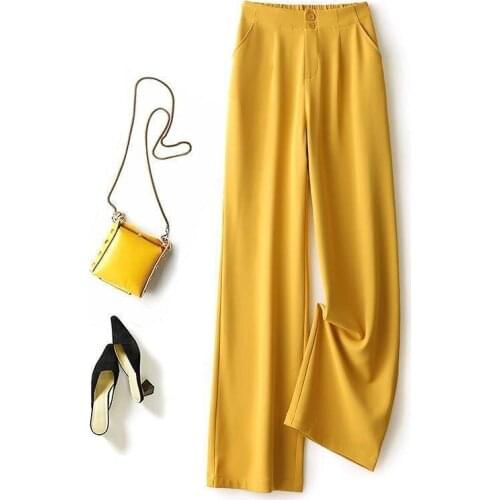 Spring And Summer New Wide-leg High Waist Drape Loose And Thin Straight Casual Mopping Chiffon Suit Pants Women