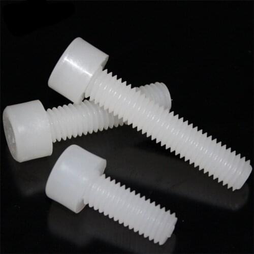 10PCS M3 M4 M5 M6 M8 M10 PVDF Polyvinylidene Plastic Hexagon Socket Head Cap Bolt Preservative Strong Acid and Alkali Resistance