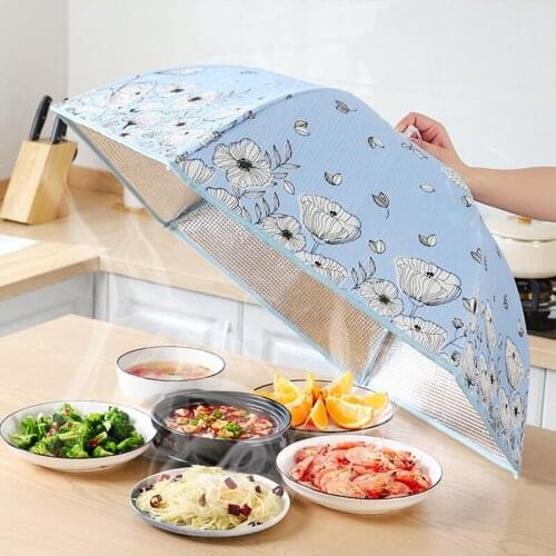 70/80 Cm Household Folding Dining Table Cover Insulation Dish Covers Winter Dust-Proof Insulation Leftover Food Kitchen Supplies