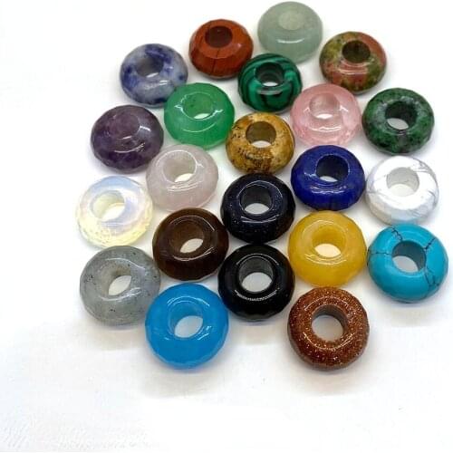 Large Hole Natural Stone Beads Labradorite Malachite Lapis Lazuli DIY Bracelet Necklace Jewelry Making Size 8x14mm Hole 5.5mm