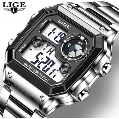 LIGE Brand Men Digital Watch Shock Military Sport Watches Fashion Waterproof Electronic Wristwatch Mens Reloj Inteligente Hombre