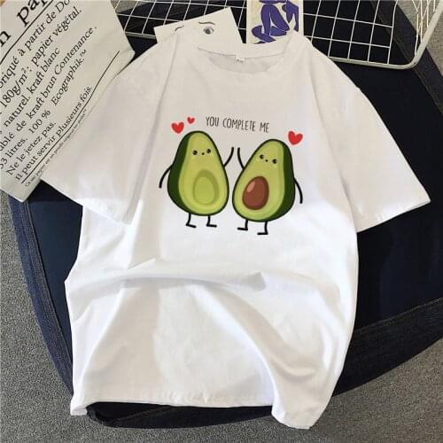 New hot sale printed kawaii cartoon T-shirt women casual graphics avocado avocado short-sleeved shirt women summer T-shirt