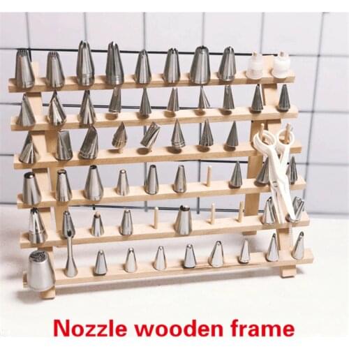 Mounting frame of stainless steel flower mouth Korean milking oil cookie baking tool storage stand Wooden cake Nozzle mounting