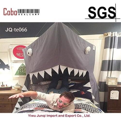 BIG SHARK Canopy Washed Cotton Cloth Round Dome Hanging Bed Canopy Curtains For Twin Queen Full Size Bed Kids Reading Play Tents