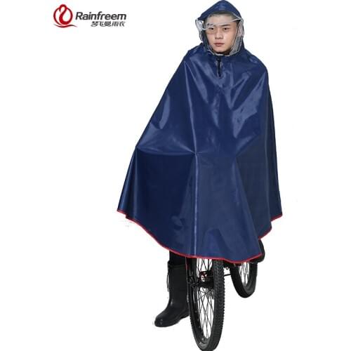 Rainfreem Impermeable Raincoat Women/Men Thick Bicycle Rain Poncho Plaid Oxford/Knitting Jacquard Women Waterproof Rain Gear