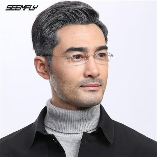 Seemfly Ultralight Rimless Reading Glasses Women Men Business Anti Blue Ray Computer Presbyopia Reader Eyeglasses +1.0 To +4.0