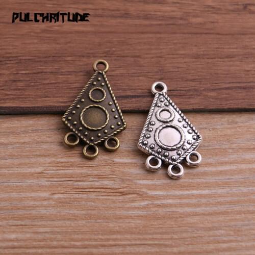12pcs 17*30mm Two Color Zinc Alloy Necklace Charm Jewelry DIY Irregular Pattern Connector Pendant Necklace