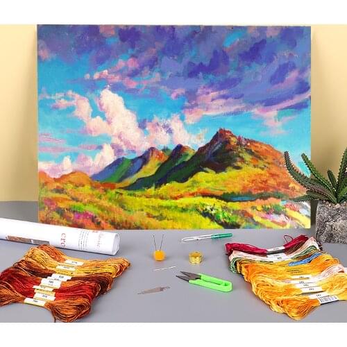 Landscape Chornogora. Etude Printed 11CT Cross Stitch DIY Embroidery Patterns DMC Threads Needlework Hobby Handmade Sales