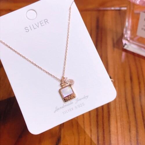 Rose gold charms 925 silver Romantic gift Womon Perfume bottle sona pendant Original design Diamond Numbers 5