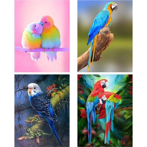 Nabi Full Square Diamond Painting Parrot Mosaic Diamond Embroidery Cross Stitch Animals Bird Home Decoration New Year Gift