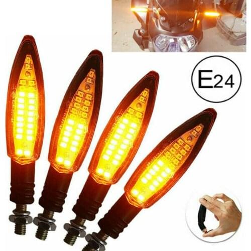 Motorcycle Turn Signals LED Light 12V Flowing Water Blinker Flashing Indicator Bendable Tail Stop Signal for Honda/Kawasak