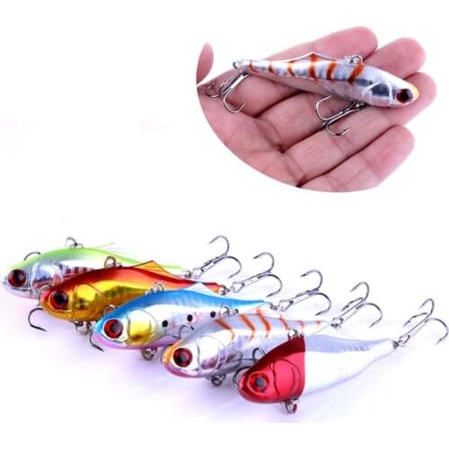 5pcs Big Game VIB Fishing Lure 7cm 24g Winter Ice Fishing Tackle Hard Sinking Vibra Rattlin Hooktion Artificial Bait