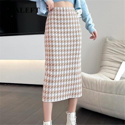 REALEFT Knitted Pencil Skirts