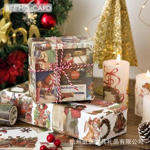 Retro Christmas Washi Tape Decorative Tape Masking Stationery Japanese Paper DIY Scrapbook Stickers Decorative Masking