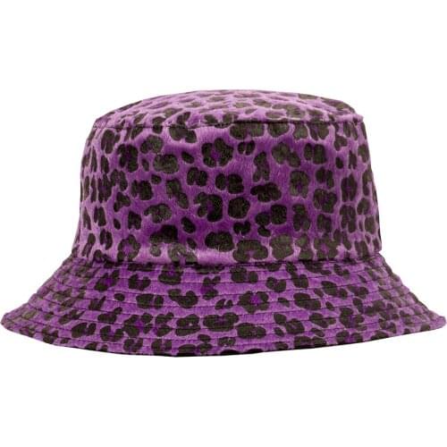 Cross-border leopard print autumn and winter fisherman hat autumn hat thickened fashion leisure double-faced leopard print