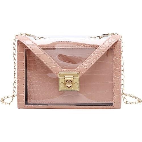 Vento Marea Alligator Crossbody Bag For Women 2020 Chain Jelly Pvc Transparent Bag Shoulder Summer Beach Lady Purse And Handbags