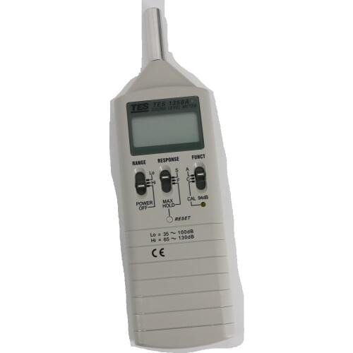TES-1350A Sound Level Meter Back-Screw For Tripod Fixture ,A & C Frequency Weightings ,AUX OUT JACKS,Maximum Hold Function