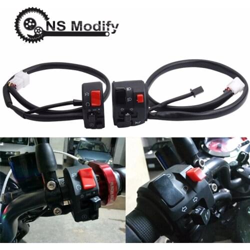 NS Modify 7.8" Universal Motorcycle ON OFF Switch Headlight Fog Light Signal Lamp Horn Button Handlebar Switches Assembly