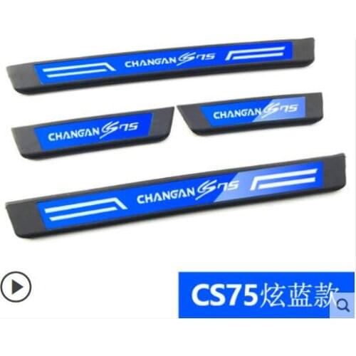 High-quality stainless steel+ABS Plate Door Sill Welcome Pedal Car Styling Accessories 4pcs/set for changan cs75 2017-2019