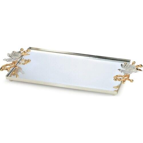 Japanese Rose Silver Medium Tray Presentation Tray Presentation Tray Aid Mubarak Decoration Ramadan Kareem