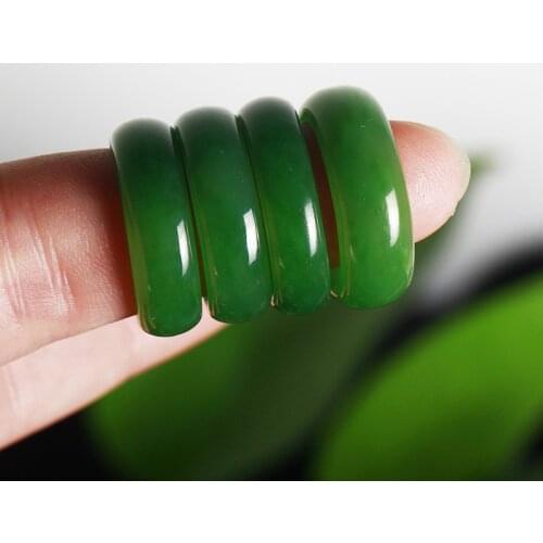 Drop Shipping 2019 New Womens Green Finger Ring High Quality Hetian Jades Rings Gift for Men Womens Fine Jewerly