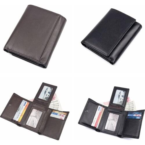 1 Piece Genuine Leather Brand Men Wallet Genuine Leather Casual Credit Card Holder Large Capacity Card Wallet Short Hasp Purse