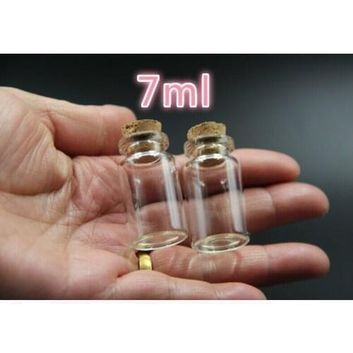 20PCS 22*40mm 7ml Clear Glass Bottle Wishing Bottle Vial Empty Glass Jars With Cork Stopper Weddings Party Favors Storage bottle