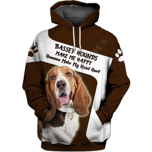 Basset Hounds 3D Hoodies Printed Pullover Men For Women Funny Sweatshirts Fshion Christmas Sweater Drop Shipping 07
