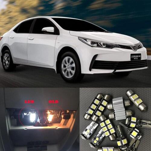 6X White Canbus led Car interior lights Package Kit for 2003 - 2016 2017 2018 2019 Toyota Corolla led interior Dome Trunk lights
