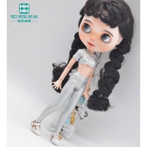 Fits Blyth Azone OB23 OB24 Doll clothes accessories Fashion silver sports suit Girls gift